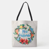 Mele Kalikimaka Hawaiianischer Weihnachtskranz Tasche (Vorderseite)