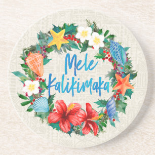 Mele Kalikimaka Hawaiianischer Weihnachtskrieg Getränkeuntersetzer