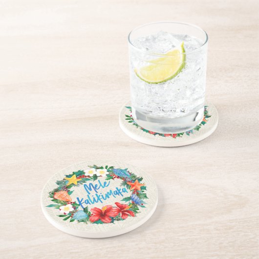 Mele Kalikimaka Hawaiianischer Weihnachtskrieg Getränkeuntersetzer (Seite)