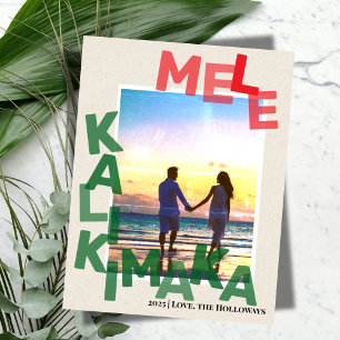 Mele Kalikimaka Hawaiianisches Foto-Weihnachtskart Feiertagskarte
