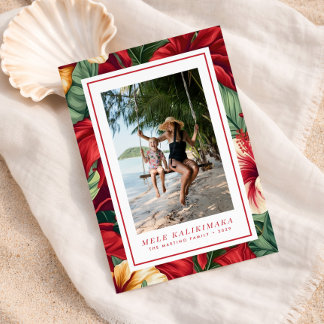 Mele Kalikimaka Hawaiianisches Foto-Weihnachtskart Feiertagskarte