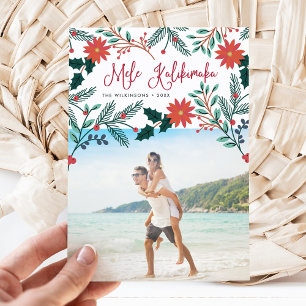 Mele Kalikimaka Hawaiianisches WeihnachtsFoto Feiertagskarte