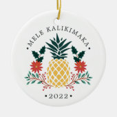 Mele Kalikimaka | Hawaiianisches WeihnachtsFoto Keramikornament (Vorne)