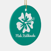 Mele Kalikimaka hawaiischer Blume Keramik Ornament (Rechts)