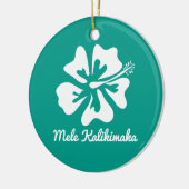 Mele Kalikimaka hawaiischer Blume Keramik Ornament (Links)