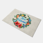 Mele Kalikimaka hawaiischer WeihnachtsKranz Fußmatte (Schrägansicht)