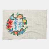 Mele Kalikimaka hawaiischer WeihnachtsKranz Geschirrtuch (Horizontal)