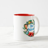 Mele Kalikimaka hawaiischer WeihnachtsKranz Zweifarbige Tasse (VorderseiteRechts)