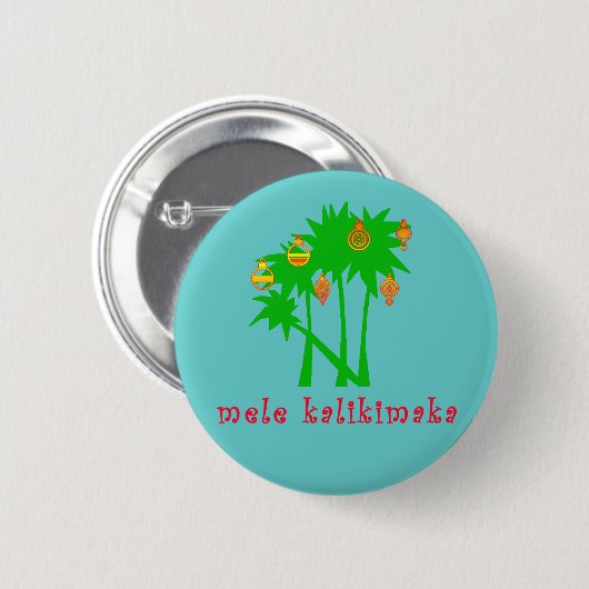 Mele Kalikimaka hawaiisches Weihnachtskleid Button (Vorne & Hinten)