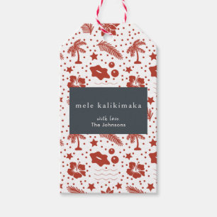 Mele Kalikimaka hawaiisches Weihnachtsroter Geschenkanhänger