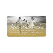 Mele Kalikimaka Hibiskus Weihnachts-Foto Adress Adressaufkleber (Vorne)