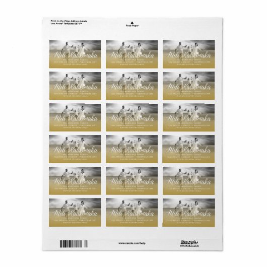 Mele Kalikimaka Hibiskus Weihnachts-Foto Adress Adressaufkleber (Vorne)