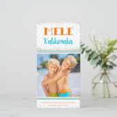 Mele Kalikimaka Holiday Foto Card Feiertagskarte (Stehend Vorderseite)