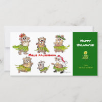 Mele Kalikimaka Hula Hamsters Weihnachtskarte