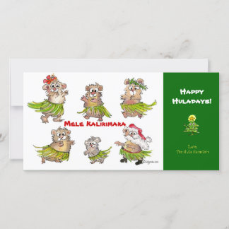 Mele Kalikimaka Hula Hamsters Weihnachtskarte Feiertagskarte