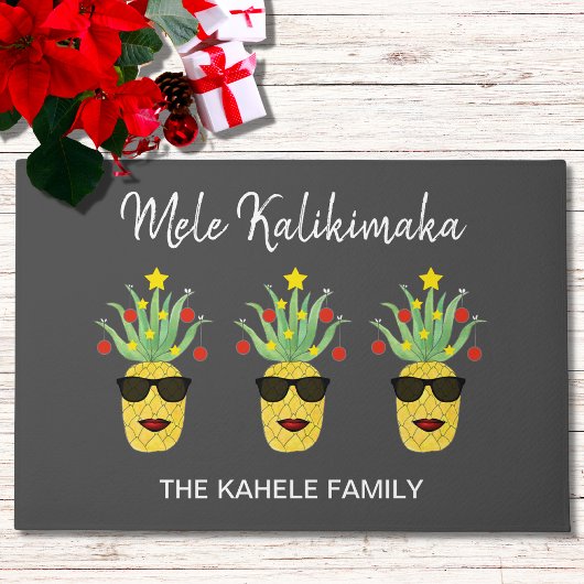 Mele Kalikimaka Individuelle Name Ananas Fußmatte