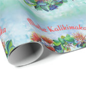 Mele Kalikimaka Kauai Wald Wreath Wrapping Paper Geschenkpapier (Rolleneckpunkt)