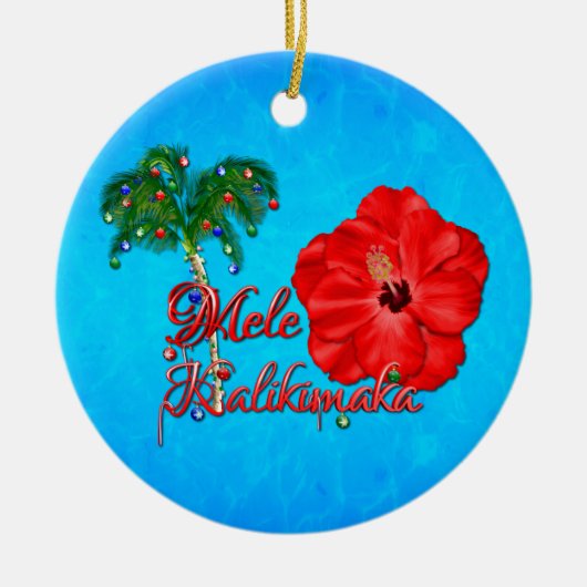 Mele Kalikimaka Keramikornament (Vorne)