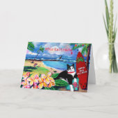 Mele Kalikimaka Kitty at Poipu Beach Holiday Card Karte (Vorderseite)