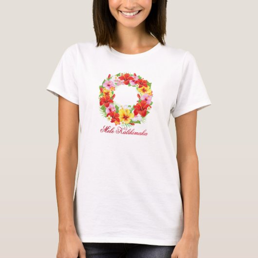 Mele Kalikimaka Kranz T-Shirt (Vorderseite)