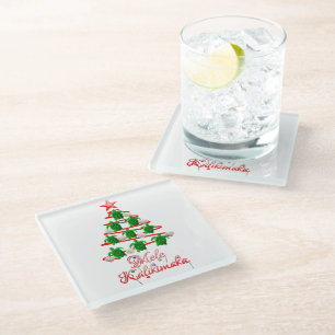 Mele Kalikimaka Meeresschildkröten Glasuntersetzer