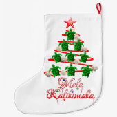Mele Kalikimaka-Meeresschildkröten Großer Weihnachtsstrumpf (Rückseite)
