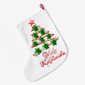 Mele Kalikimaka-Meeresschildkröten Großer Weihnachtsstrumpf (Rückseite (Hängend))