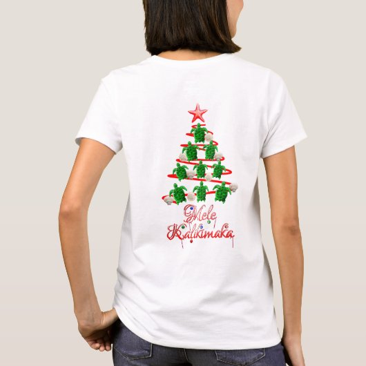 Mele Kalikimaka-Meeresschildkröten T-Shirt (Rückseite)