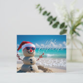 Mele Kalikimaka Merry Christmas Island Beach Style Postkarte (Stehend Vorderseite)