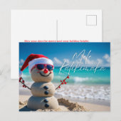 Mele Kalikimaka Merry Christmas Island Beach Style Postkarte (Vorne/Hinten)
