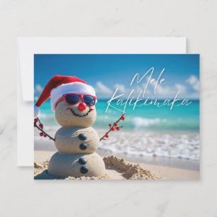 Mele Kalikimaka Merry Christmas Island Beach Style Postkarte