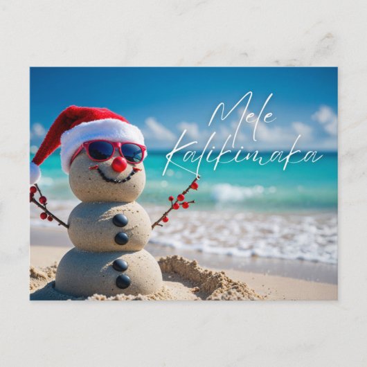 Mele Kalikimaka Merry Christmas Island Beach Style Postkarte (Vorderseite)