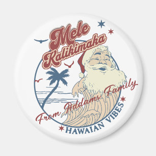 Mele Kalikimaka Merry Christmas Santa Hawaiian Magnet