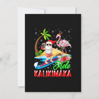 Mele Kalikimaka Merry Xmas Hawaiian Flamingo Santa Einladung