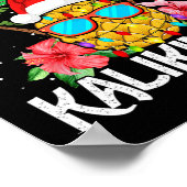 Mele Kalikimaka Merry Xmas Light Santa Hawaiian Pi Poster (Ecke)