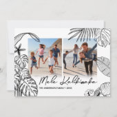 Mele Kalikimaka Modern Zwei Fotos Weihnachten (Vorderseite)