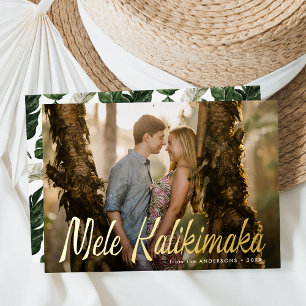 Mele Kalikimaka Modernes Foto Folien Feiertagskarte