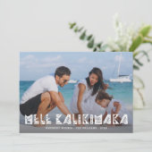 Mele Kalikimaka Modernes Foto Hawaiian Feiertagskarte (Stehend Vorderseite)