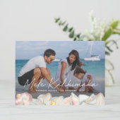 Mele Kalikimaka Modernes Foto Hawaiian  Feiertagskarte (Stehend Vorderseite)