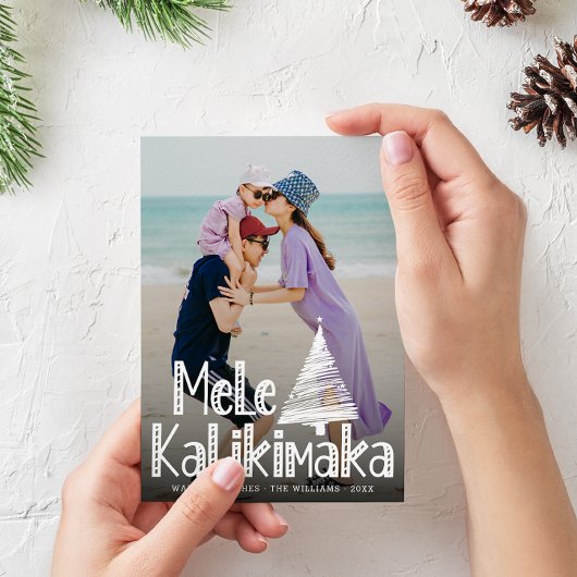 Mele Kalikimaka Modernes Foto Hawaiian Feiertagskarte