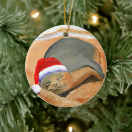 Mele Kalikimaka Mönch Siegel Keramik Ornament