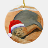 Mele Kalikimaka Mönch Siegel Keramik Ornament (Vorne)