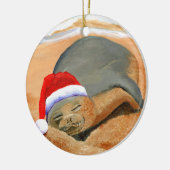 Mele Kalikimaka Mönch Siegel Keramik Ornament (Links)
