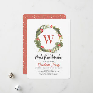 Mele Kalikimaka Monogram Holiday Party Einladung