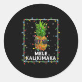 Mele Kalikimaka Ne Xmas Lights Hawaiian Christmas Runder Aufkleber (Vorderseite)
