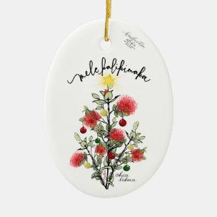 Mele Kalikimaka 'Ohi'a Lehua Frory Weihnachtsbaum Keramik Ornament
