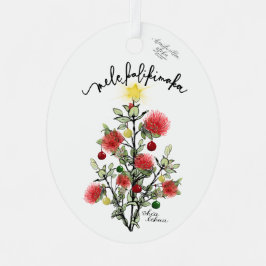 Mele Kalikimaka 'Ohi'a Lehua Metal Ornament Aus Metall
