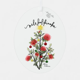 Mele Kalikimaka 'Ohi'a Lehua Metall-Ornament Ornament Aus Metall