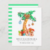 Mele Kalikimaka Palm Guitar Hawaiian Weihnachten (Vorne/Hinten)