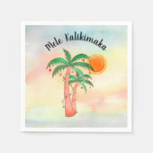 Mele Kalikimaka Palm Trees Napkins Serviette (Vorderseite)
